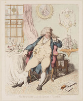 KG 16442
          <br/>
          A voluptuary under the horrors of digestion
          <br/>
          <em>Gillray, James (1757 - 1815)</em>